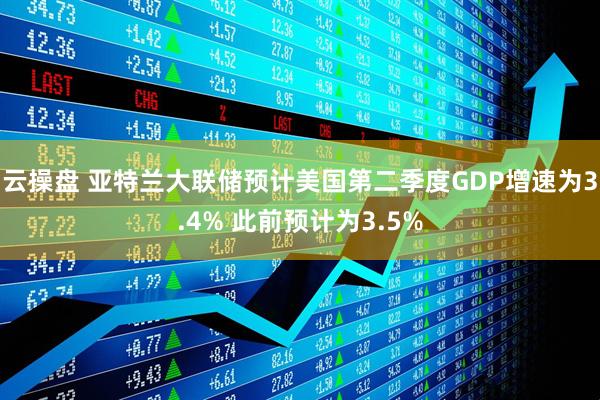 云操盘 亚特兰大联储预计美国第二季度GDP增速为3.4% 此前预计为3.5%